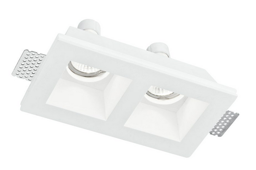 Incasso GHOST in gesso bianco verniciabile con due punti luce INC-GHOST-Q2