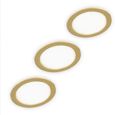 Kit 3 incassi LED FUSION in alluminio oro con driver integrato INC-FUSION-3X5W ORO