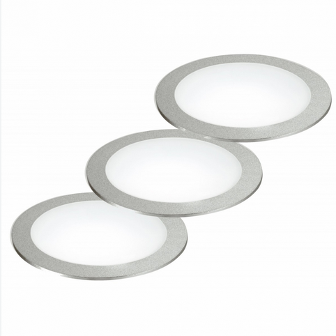 Kit 3 incassi LED FUSION in alluminio nichel con driver integrato INC-FUSION-3X5W NIK