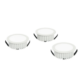 Kit 3 incassi LED FUSION in alluminio bianco satinato con driver integrato 5W INC-FUSION-3X5W-BCO
