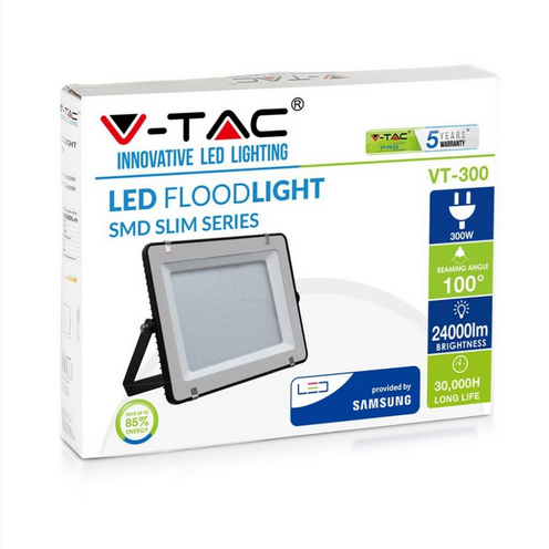 Faro LED SMD Chip Samsung 300W Colore Nero IP65 sku 422/423Luce Naturale