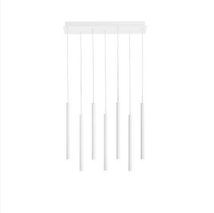 Sospensione LED PYPE a 7 pendenti in metallo bianco 35W con funzione CCT LED-PYPE-SQ7-BCO