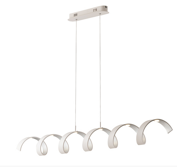 Sospensione HELIX in alluminio bianco e argento 30W luce naturale 120 cm LED-HELIX-S6 BCO