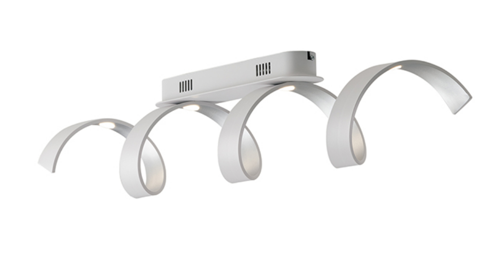Plafoniera LED HELIX in alluminio bianco e argento 20W 4000K LED-HELIX-PL4 BCO