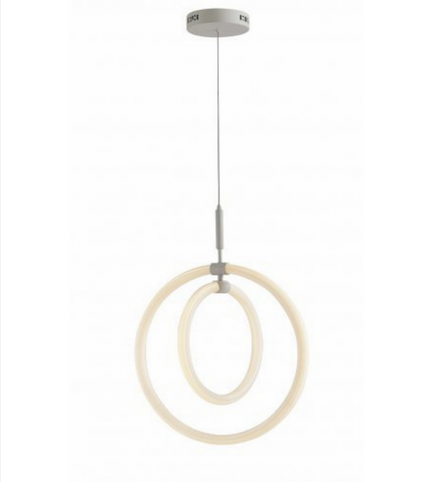 Lampadario a sospensione HALO bianco in metallo con diffusore in acrilico 50W LED-HALO-S51