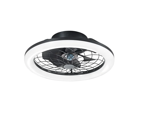 Plafoniera LED ETESIA 30W nera con ventilatore estate/inverno 6 velocità LED-ETESIA-B-FAN