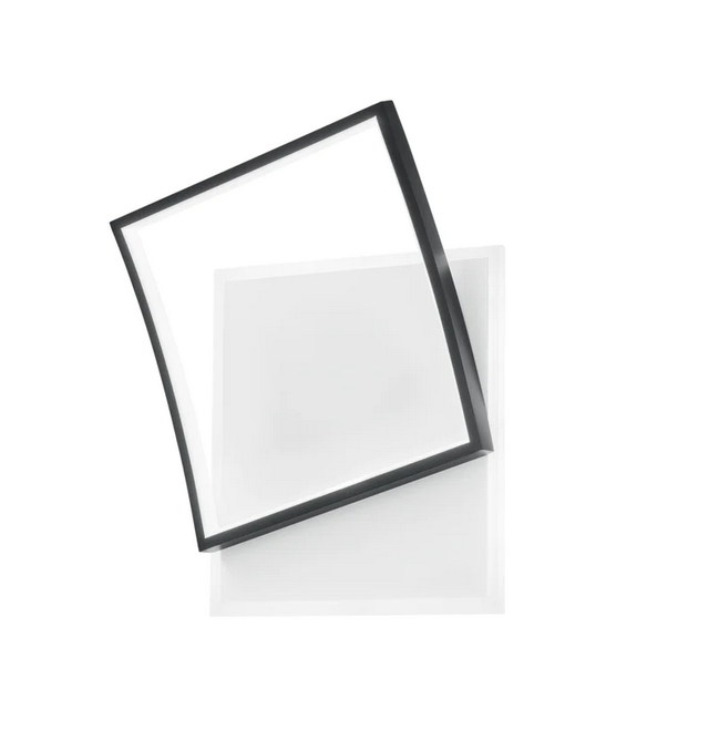 Plafoniera LED AYRTON quadrata in alluminio nero con funzione CCT 42W LED-AYRTON-Q42-NER