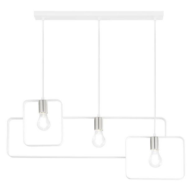 Sospensione SMITH in metallo bianco a tre luci I-SMITH-S3-BCO