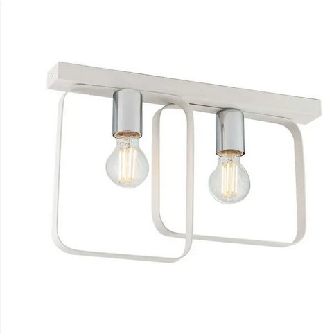 Plafoniera SMITH in metallo bianco a due luci I-SMITH-PL2-BCO