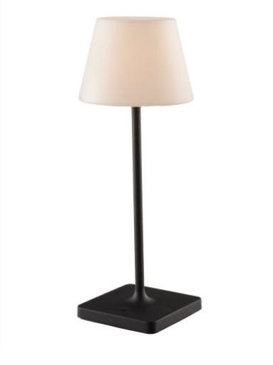 Lampada da tavolo ricaricabile JAMMIN in metallo nero dimmerabile LED-JAMMIN-L-NER
