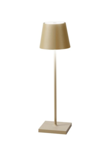 Lampada LED ricaricabile DRINK in metallo oro con dimmer luce calda LED-DRINK-ORO