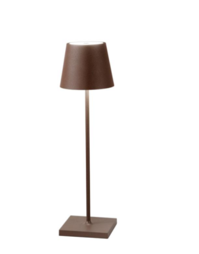 Lampada LED ricaricabile DRINK in metallo bronzo con dimmer luce calda LED-DRINK-BRO