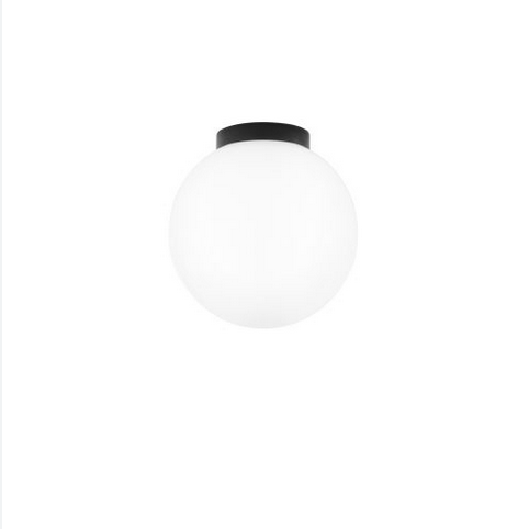 Lume da esterno POLLY con base in plastica nera e sfera bianca 20 cm I-POLLY-G20-BCO