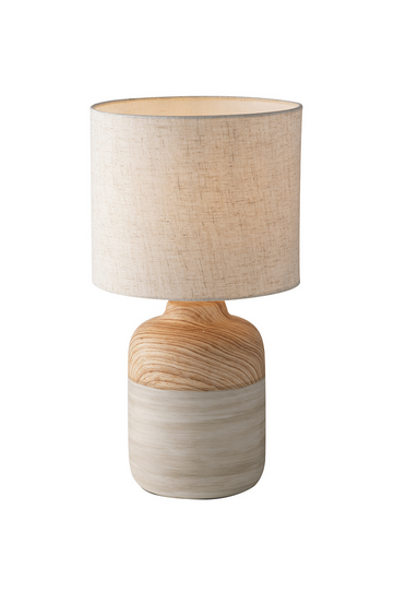 Lampada da tavolo WOODY in ceramica con paralume in tessuto avorio 41 cm I-WOODY-M