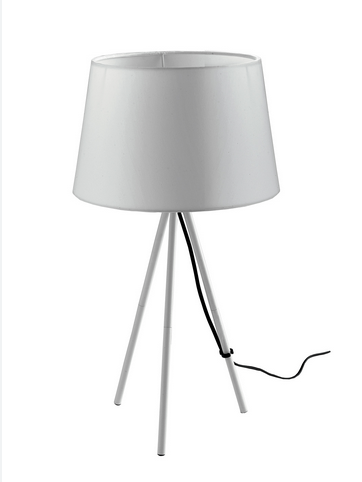 Lampada da tavolo MARILYN in metallo bianco con paralume in cotone I-MARILYN-L BCO