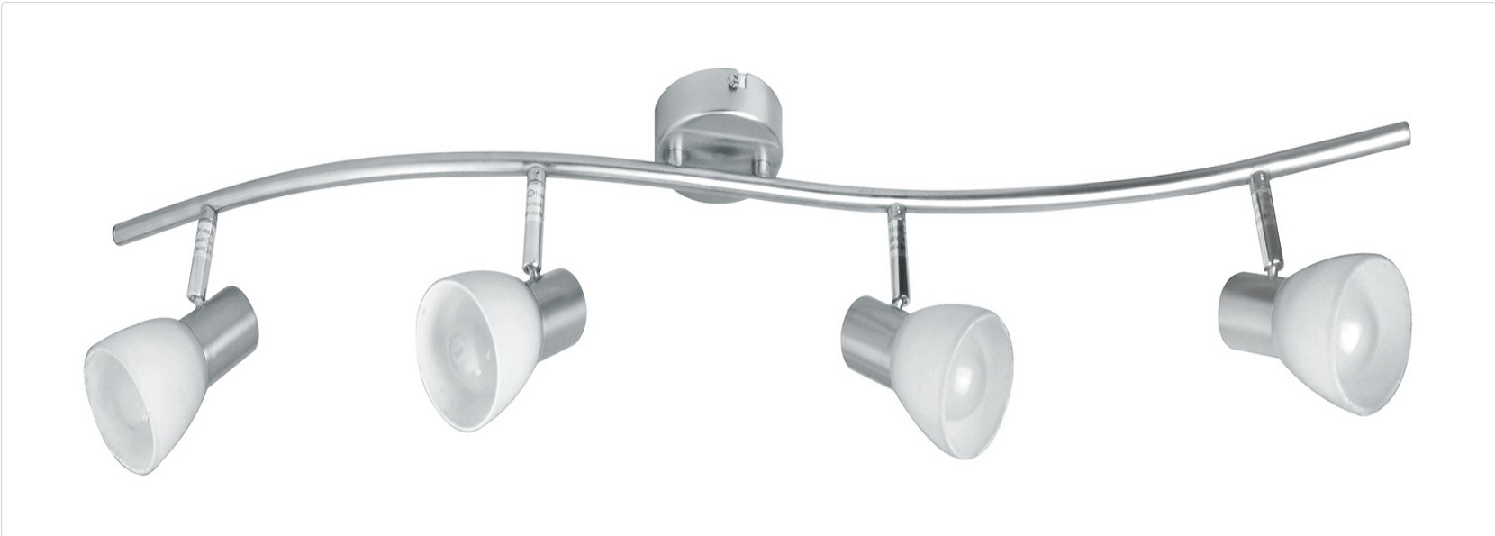 Spot MITO in metallo nichel spazzolato con quattro diffusori orientabili SPOT-MITO-S4