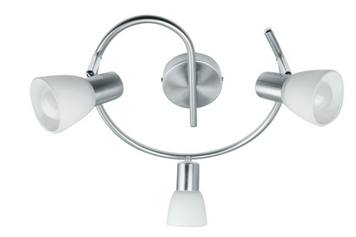 Spot MITO nichel in metallo con diffusore orientabile in vetro (3xE14) SPOT-MITO-S3