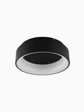 Plafoniera LED NOAH in alluminio nero 40W con funzione CCT 45 cm LED-NOAH-PL45-NER