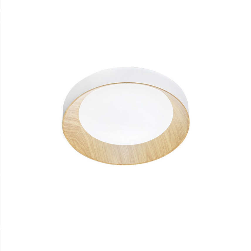 Plafoniera led arka bianca/legno 23w 3300lm cct  40x40x8,5cm I-ARKA-PL40-BCO