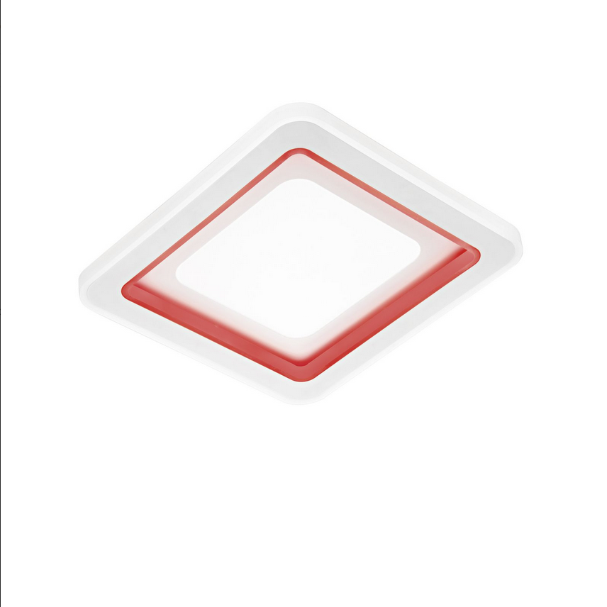 Plafoniera led dygital quadrata bianca 40w 4315lm cct+rgb con telecomando 48x48x6,8cm I-DYGITAL-Q50