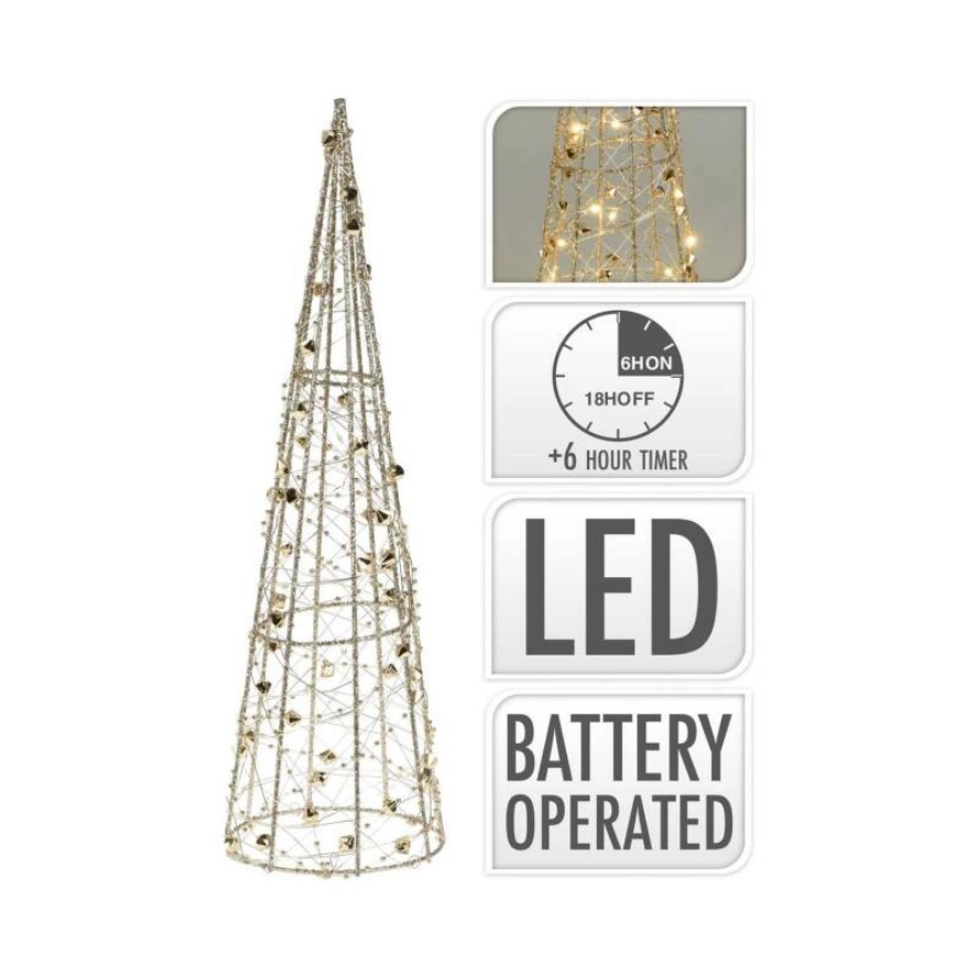 Albero di Natale LED con batteria 80 cm