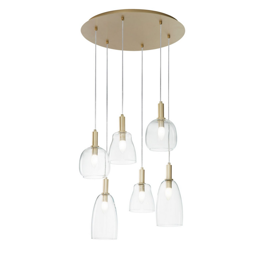 Sospensione Brandy Oro 6xe14 60x50x150cm I-BRANDY-S6