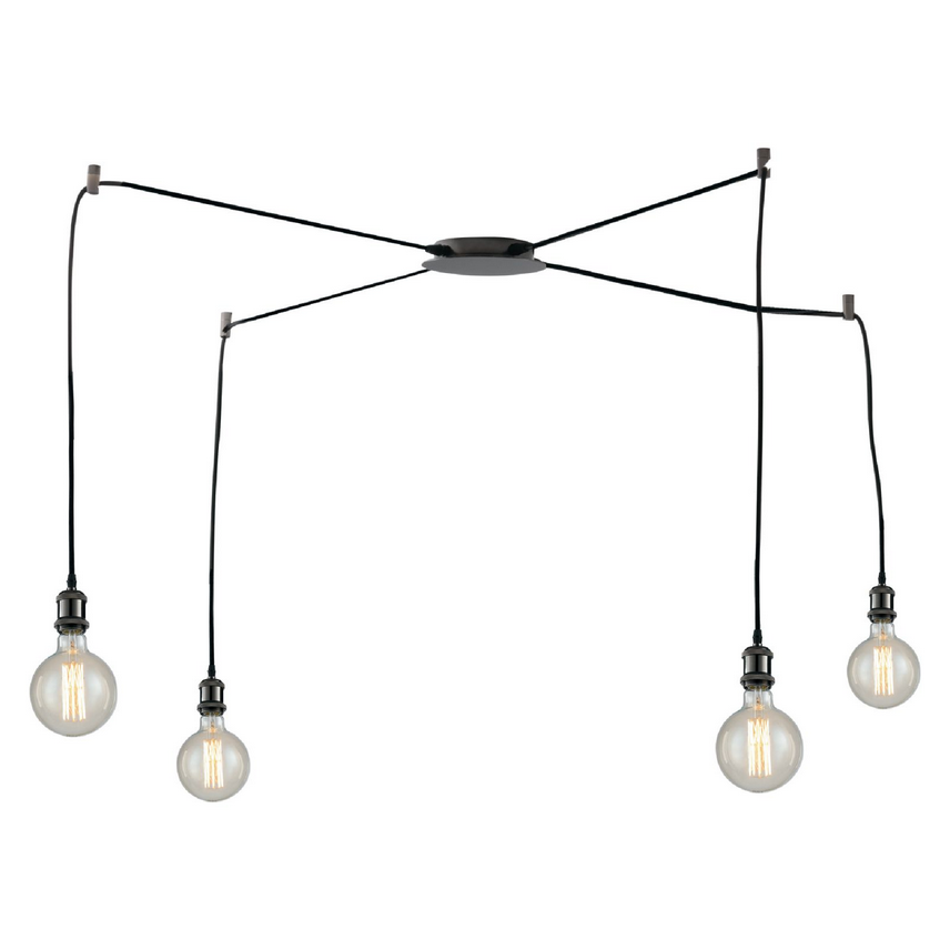 Sospensione Groove Nera 4xE27 250cm I-GROOVE-S4 NER
