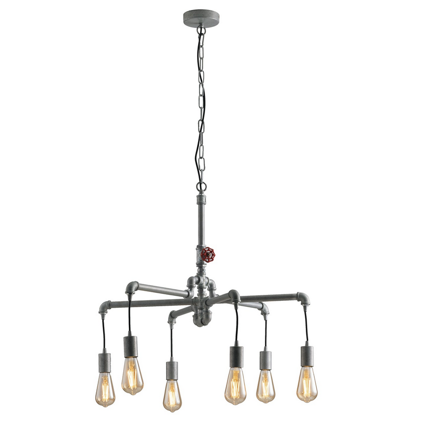 Sospensione Amarcord zincata 6XE27  I-AMARCORD-S6 ZN