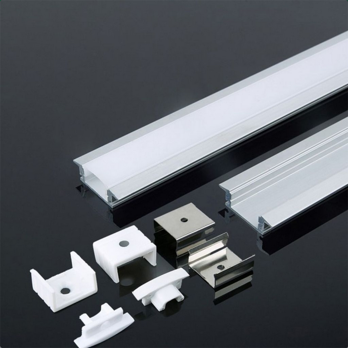 Profilo in Alluminio Colore Bianco per Strip LED a Incasso 2mt sku 3368