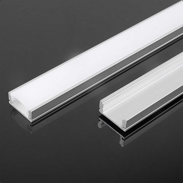 Profilo in Alluminio Colore Silver per Strip LED Copertura Satinata 2 mt sku 10321