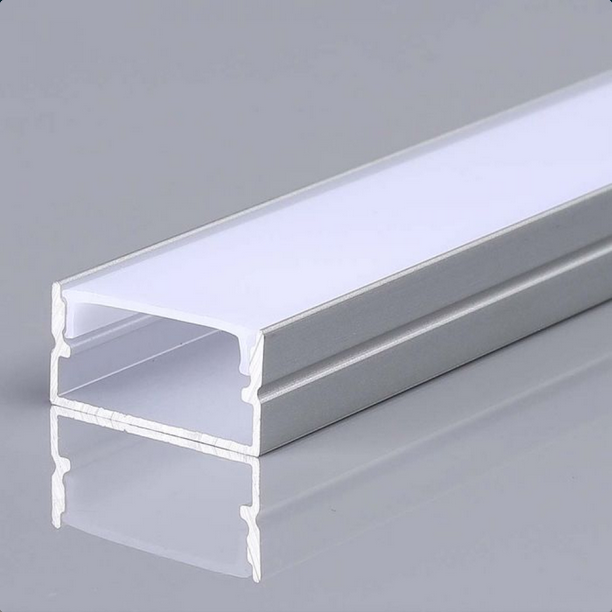 Profilo in Alluminio Colore Silver per Strip LED Copertura Satinata 2mt sku 23174