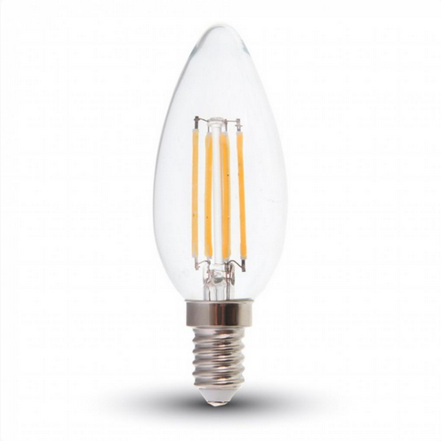 Lampadina LED E14 6W Candela Filamento sku 7423 / 7424 / 7425Luce Calda