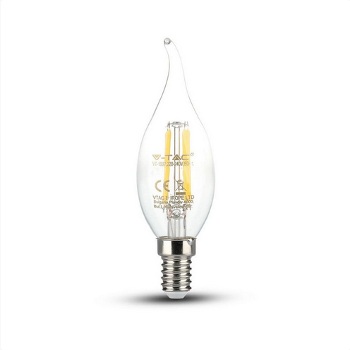 Lampadina LED E14 4W Candela a Fiamma Filamento 4000K sku 4429