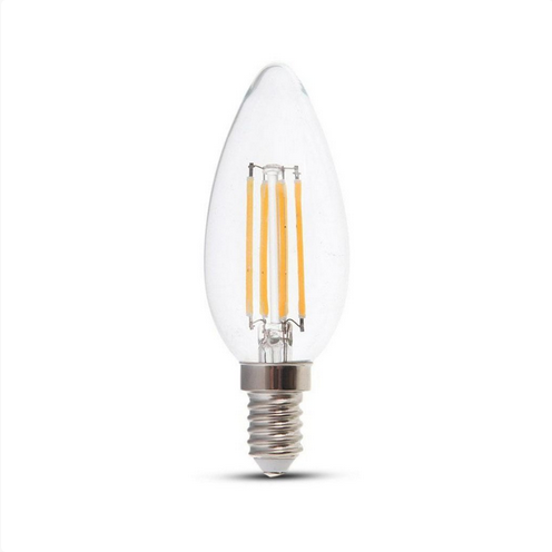 Lampadina E14 4W candela filamento sku 4301 / 4413 / 4414Luce Calda